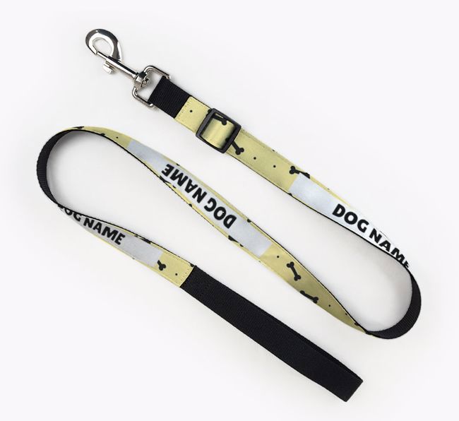 Personalised Fabric Lead with Bone Pattern for your {breedFullName}